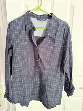 The North Face Gray Windowpane Button-Down Shirt